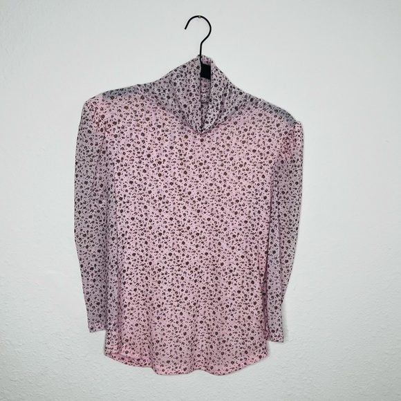 Free People Pink Sheer sleeve Floral top - Picture 1 of 5